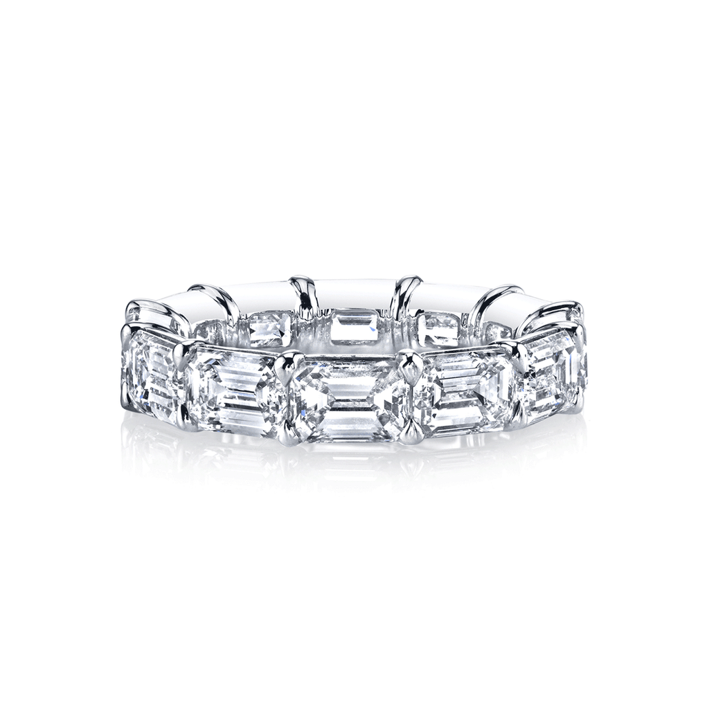 Platinum and 3.20 Total Weight Emerald Cut Diamond Eternity Band