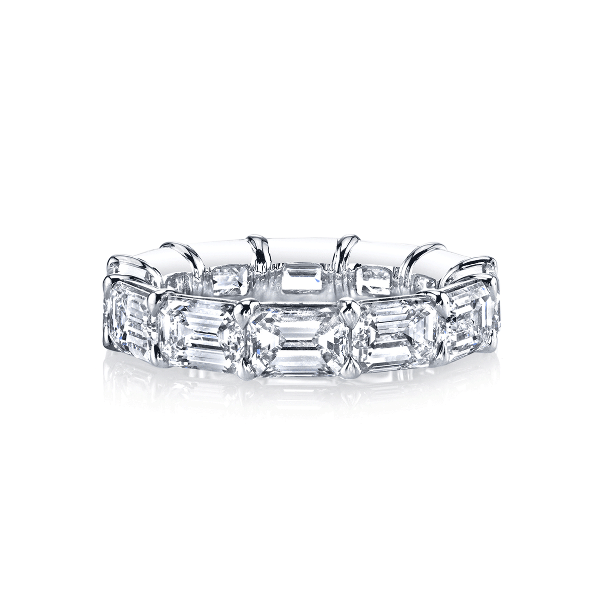 Platinum and 3.20 Total Weight Emerald Cut Diamond Eternity Band
