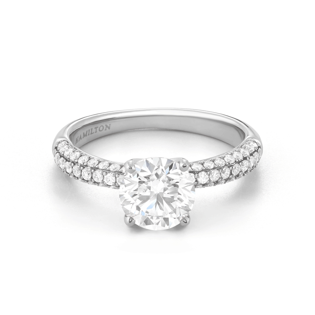 Hamilton Grace Collection 18k White Gold and 0.44 Total Weight Diamond Engagement Mounting Ring
