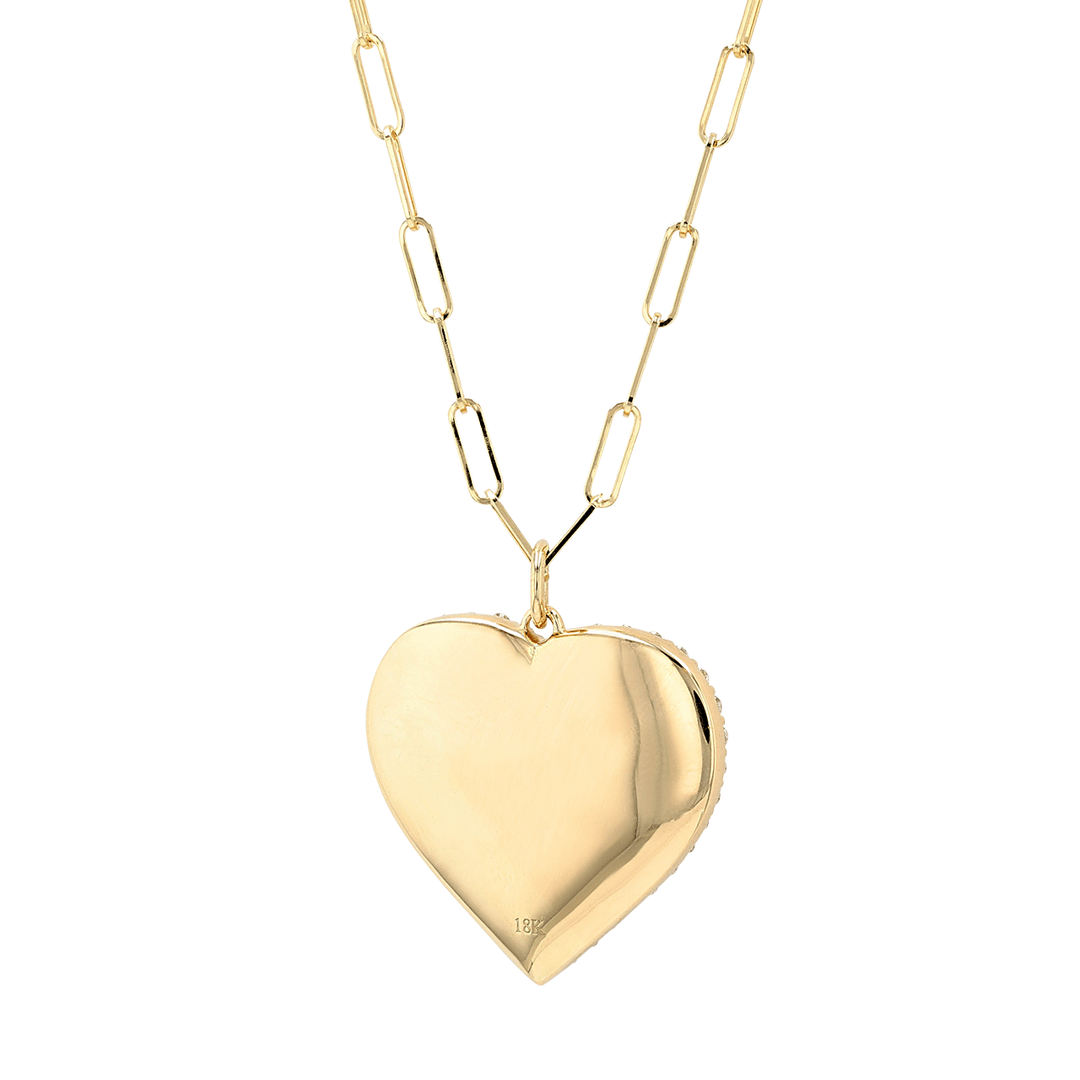 Hamilton Collection 18k Yellow Gold and Diamond .38 Total Weight Heart Pendant with Chain