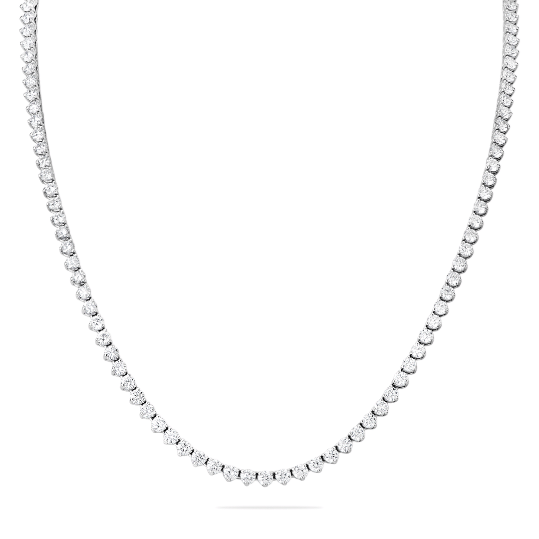 14k Gold and 10.85 Total Weight Diamond Line Necklace