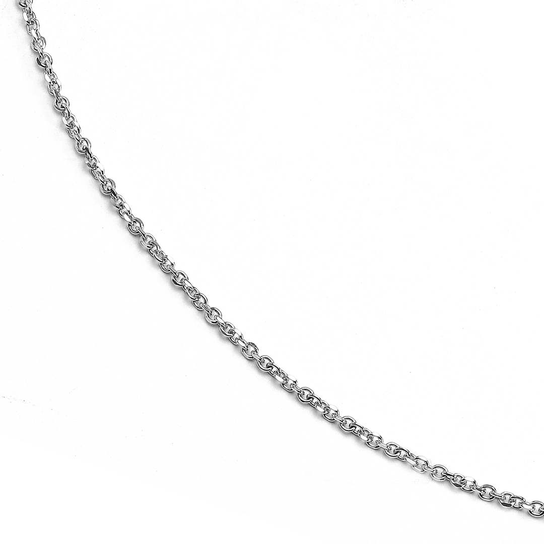 Hamilton Collection Mercer 14k White Recycled Gold 1.5mm Cable 18 Inch Necklace