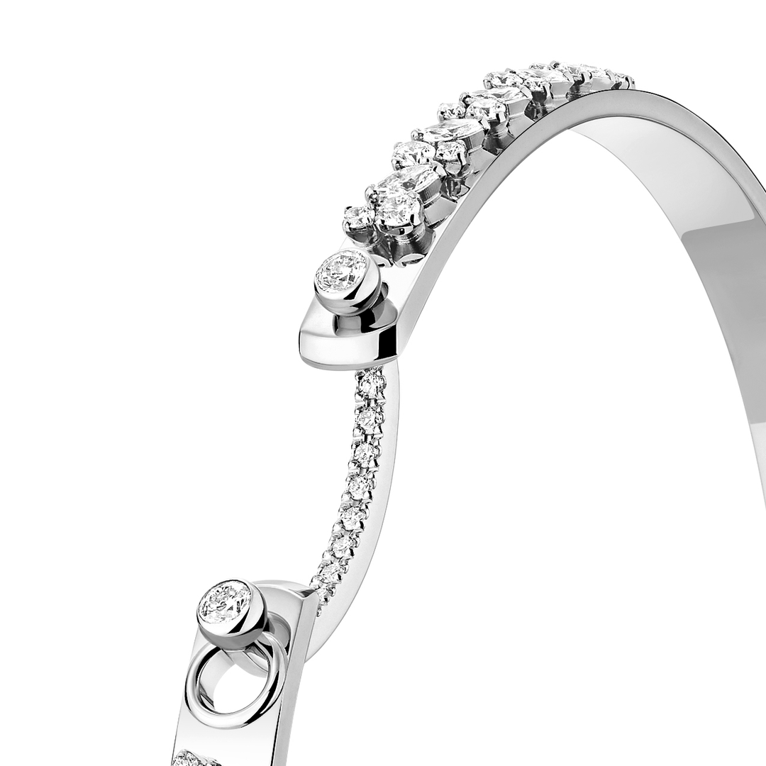 Nouvel Heritage Under The Stars Mood 18k White Gold Bangle Small