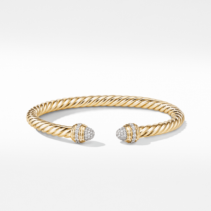 David Yurman Cable Bracelet in 18k Yellow Gold with Diamonds