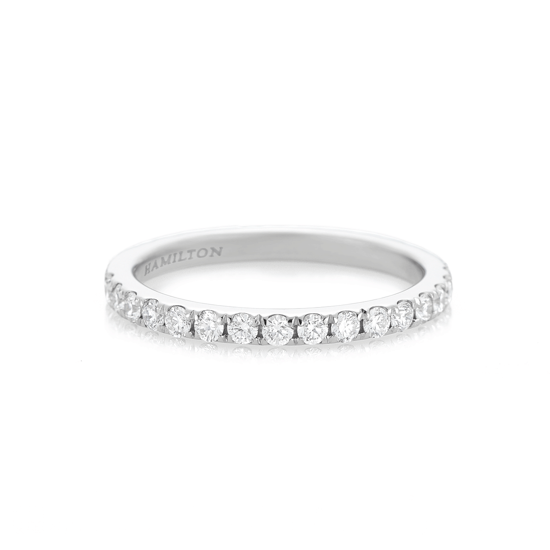 Lisette 18k White Gold .65 Total Weight Diamond Half Way Around Band