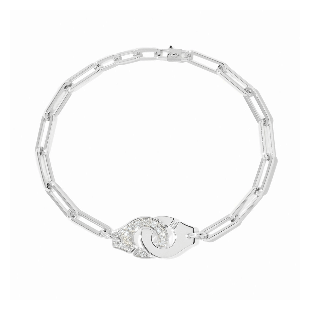 Dinh Van Menottes 18k White Gold and Diamond Bracelet