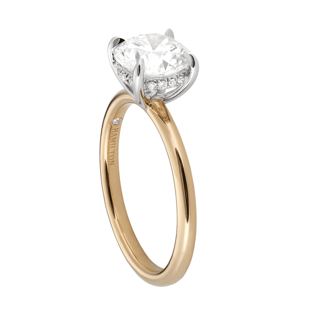 Hamilton Silhouette Collection 18k Yellow Gold and 2.26 Total Weight Diamond Engagement Ring