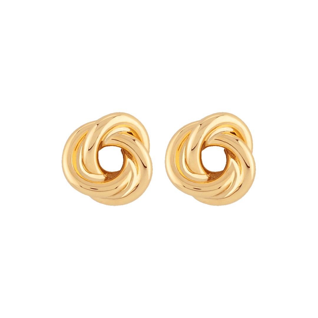 14k Yellow Gold Small Love Knot Earrings