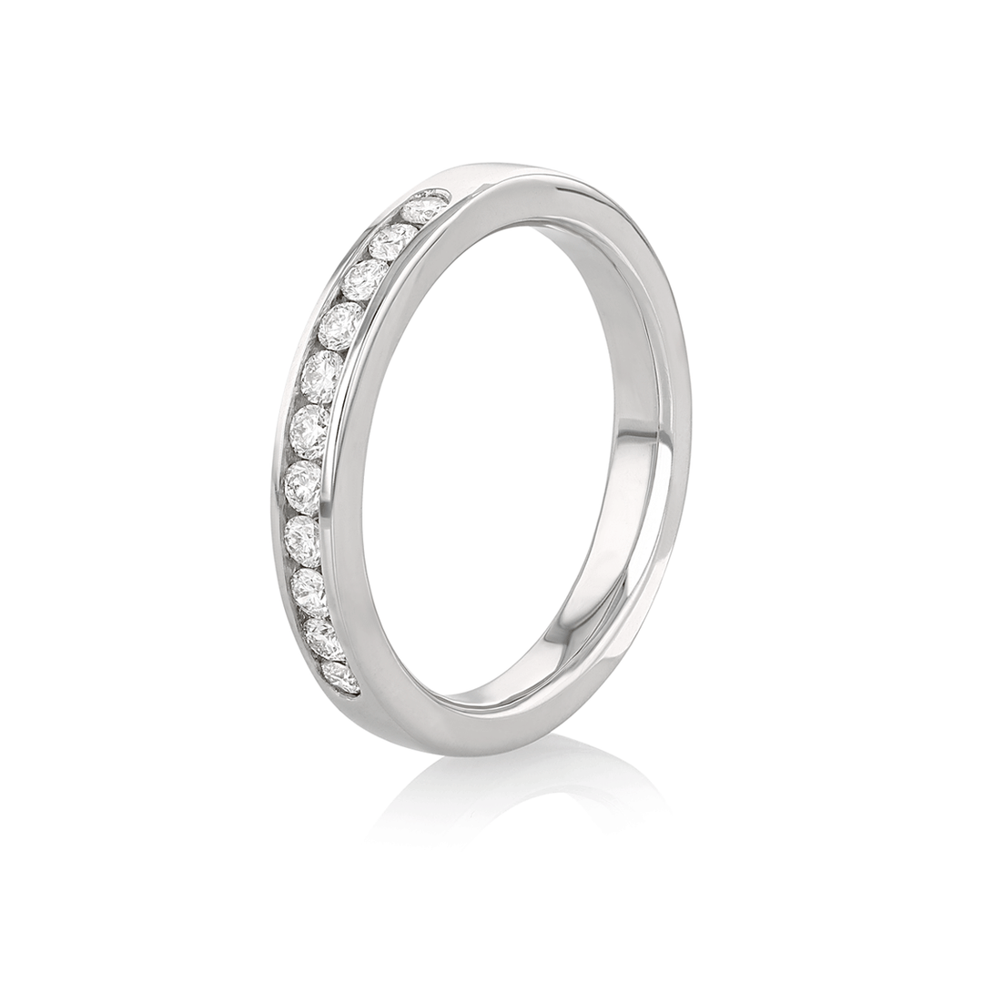 Hamilton Duet Collection 18k White Gold and 0.25 Total Weight Diamond Wedding Band