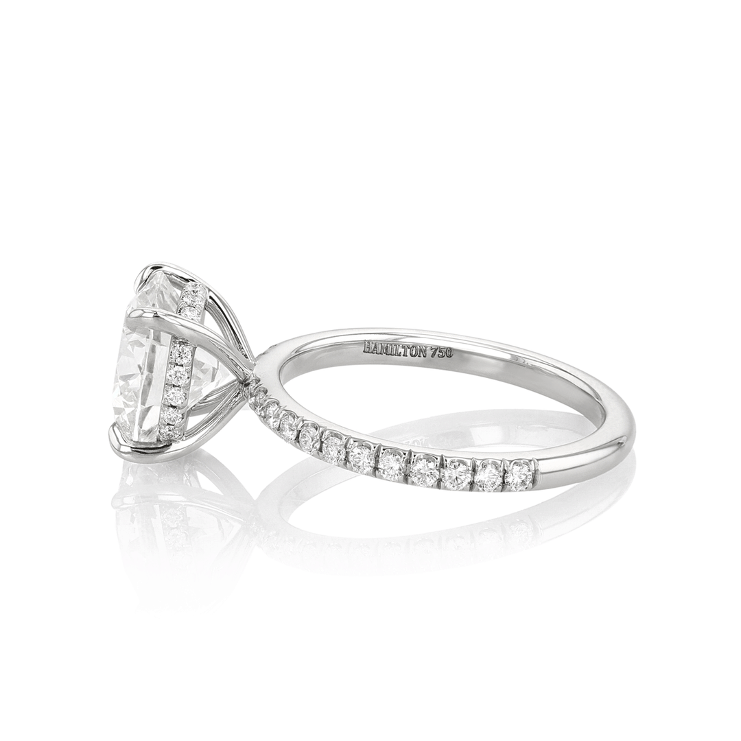 Hamilton Silhouette Collection 18k White Gold and 3.51 Total Weight Diamond Engagement Ring