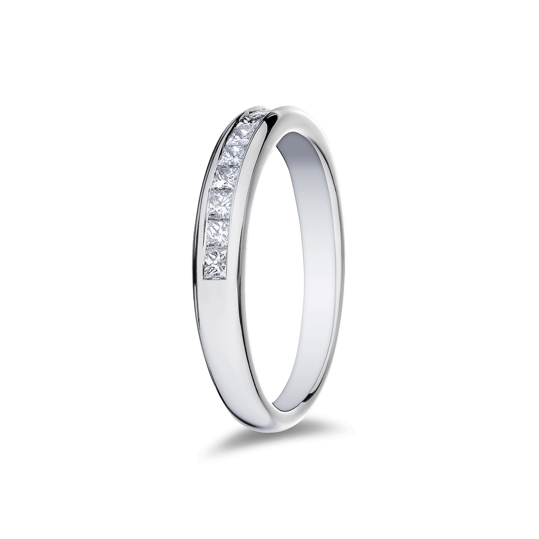 Platinum and Princess Cut Diamond .48 Total Weight Channel Set Band