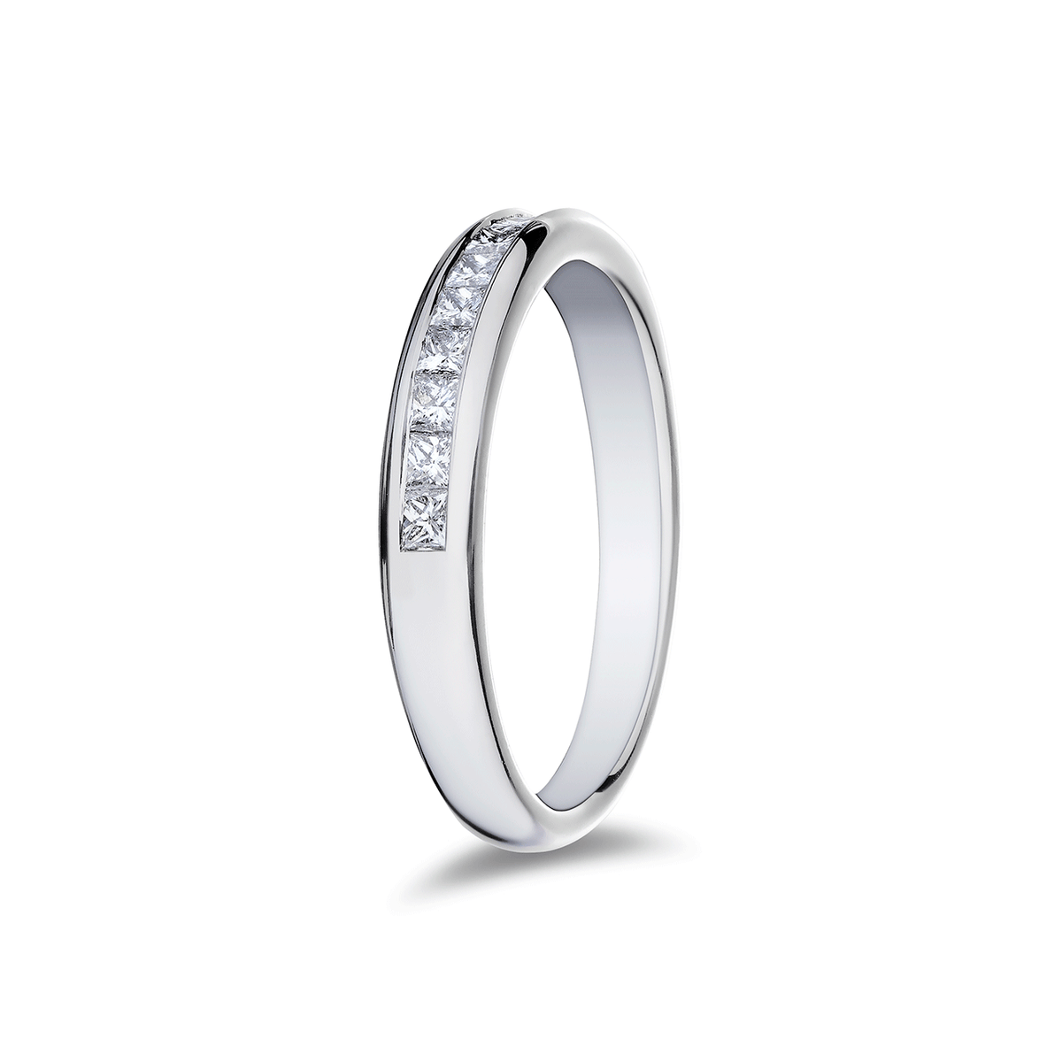 Platinum and Princess Cut Diamond .48 Total Weight Channel Set Band