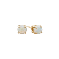 14k Yellow Gold and .50 Total Weight Opal Stud Earrings