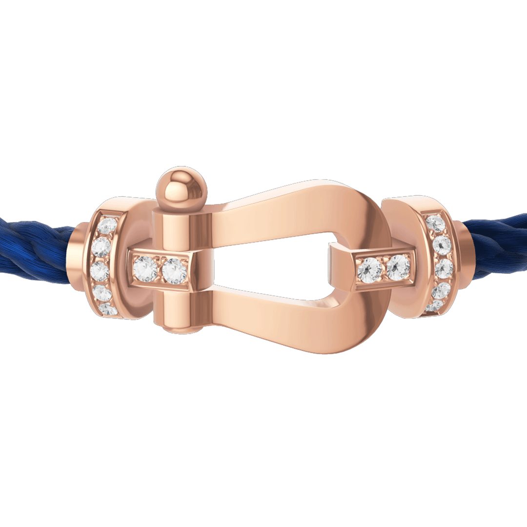 FRED Force 10 Navy Cord with 18k Rose Half Diamond LG Buckle, Exclusively at Hamilton Jewelers