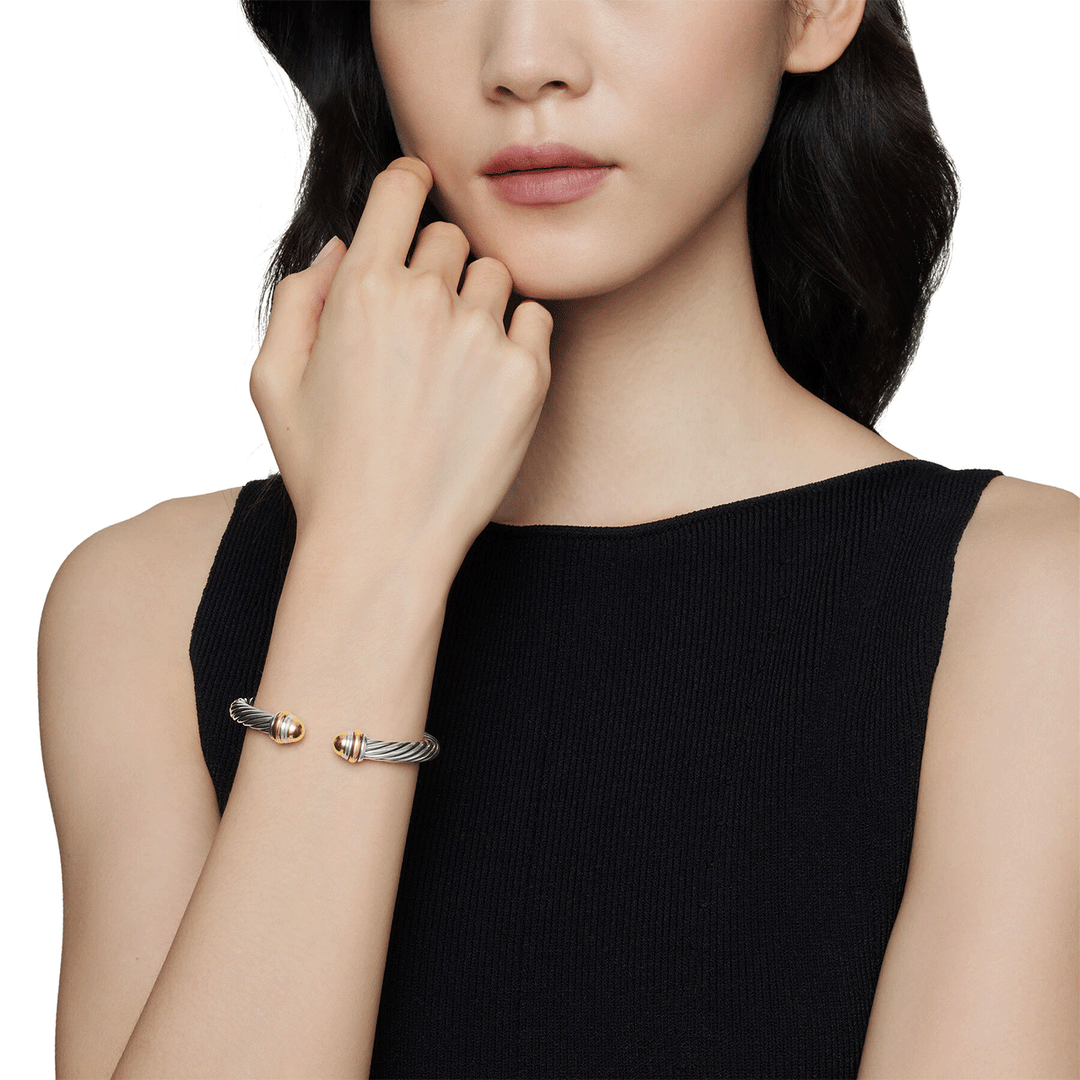 David Yurman Cable Classic Collection Bracelet with 14k Yellow Gold
