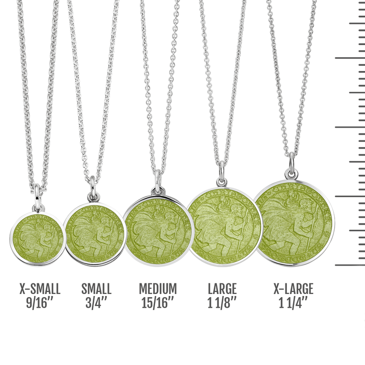 St. Christopher Kiwi Enamel Medal With Chain
