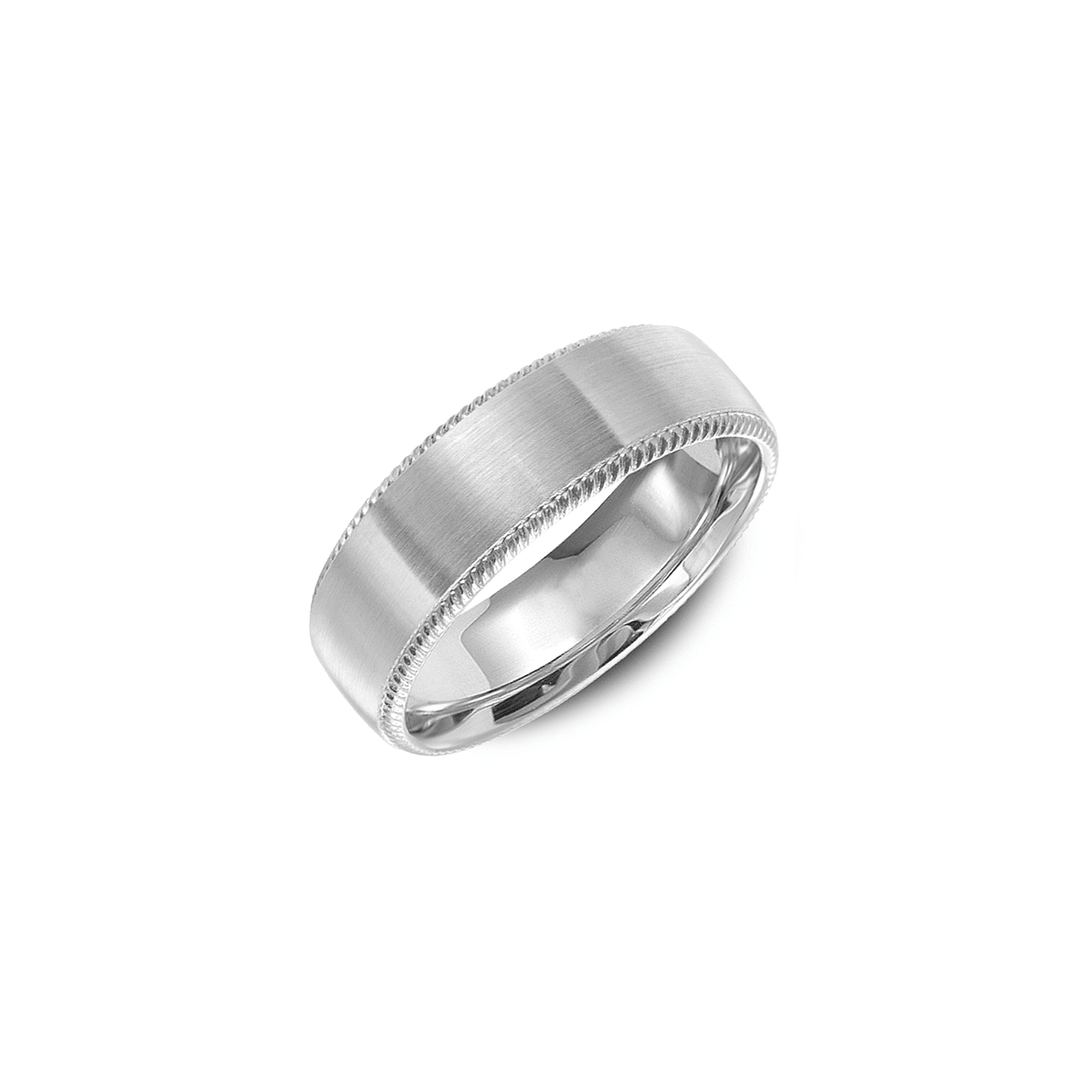 14k White Gold 7mm Flat Wedding Band