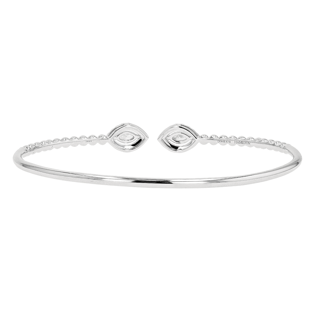 18k White Gold and Marquise Diamond .44 Total Weight Bracelet