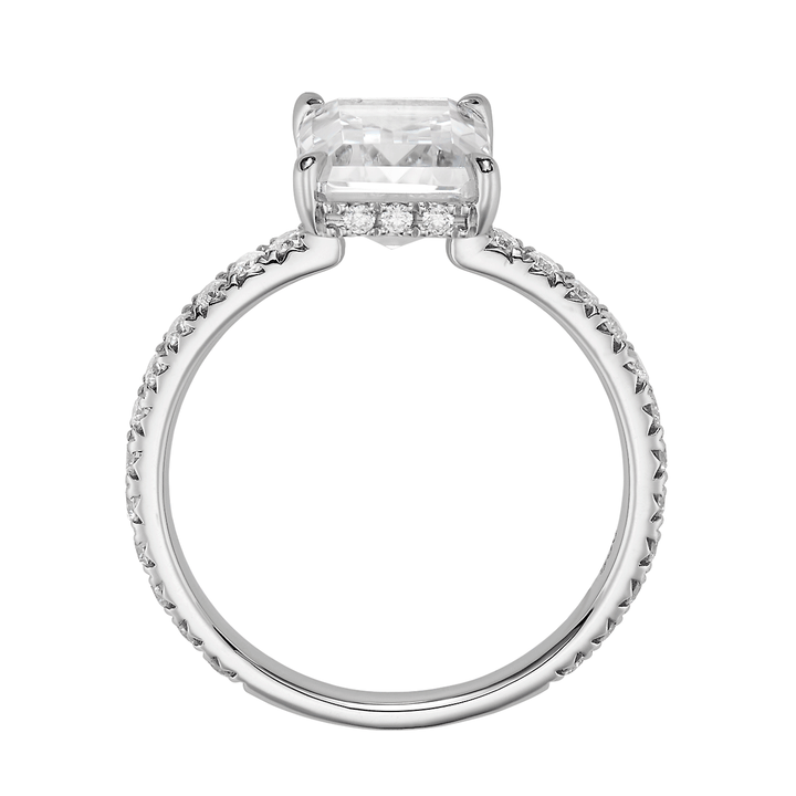 Platinum Micro-Pave Diamond Engagement Ring Mounting