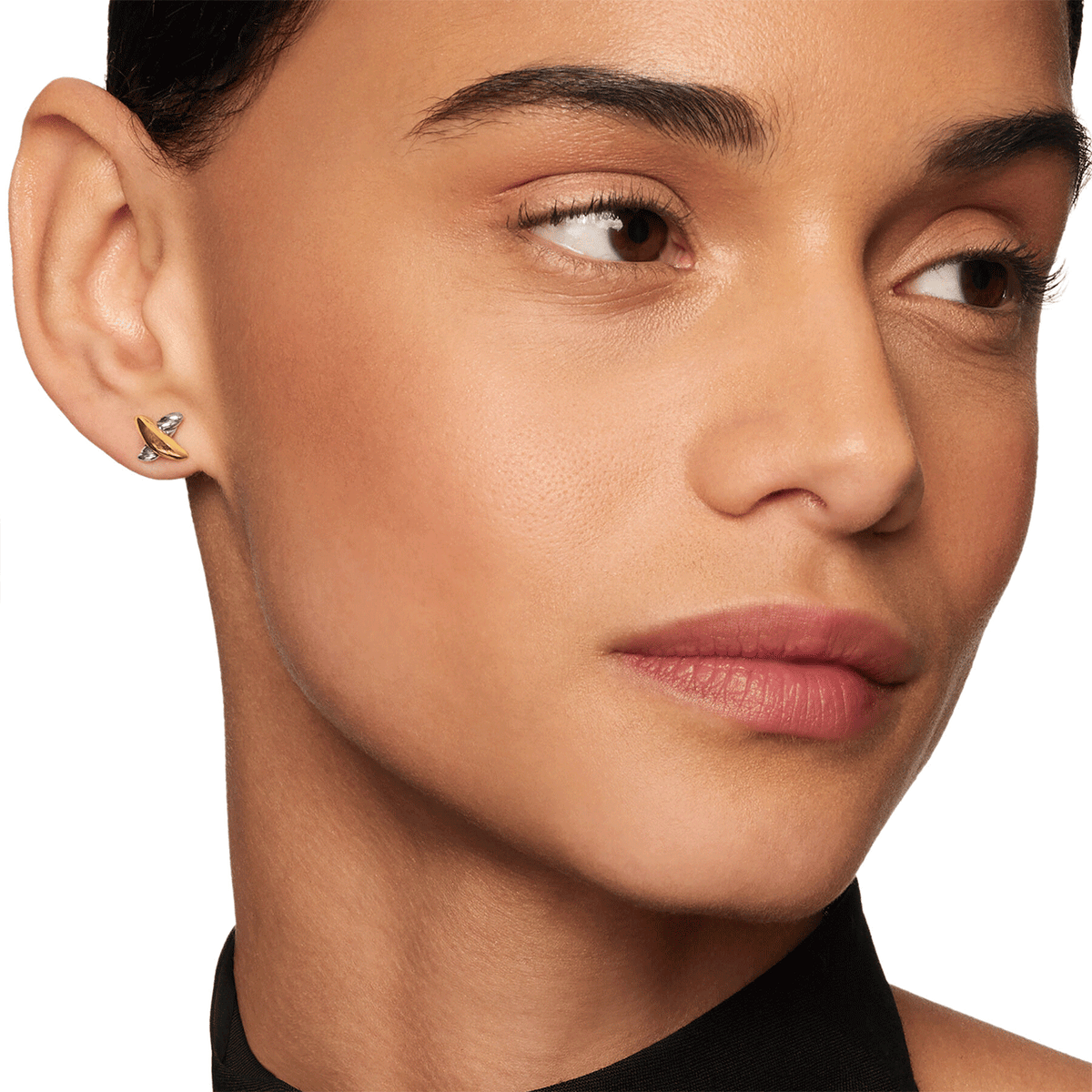 David Yurman Petite X Stud Earrings with 18k Yellow Gold