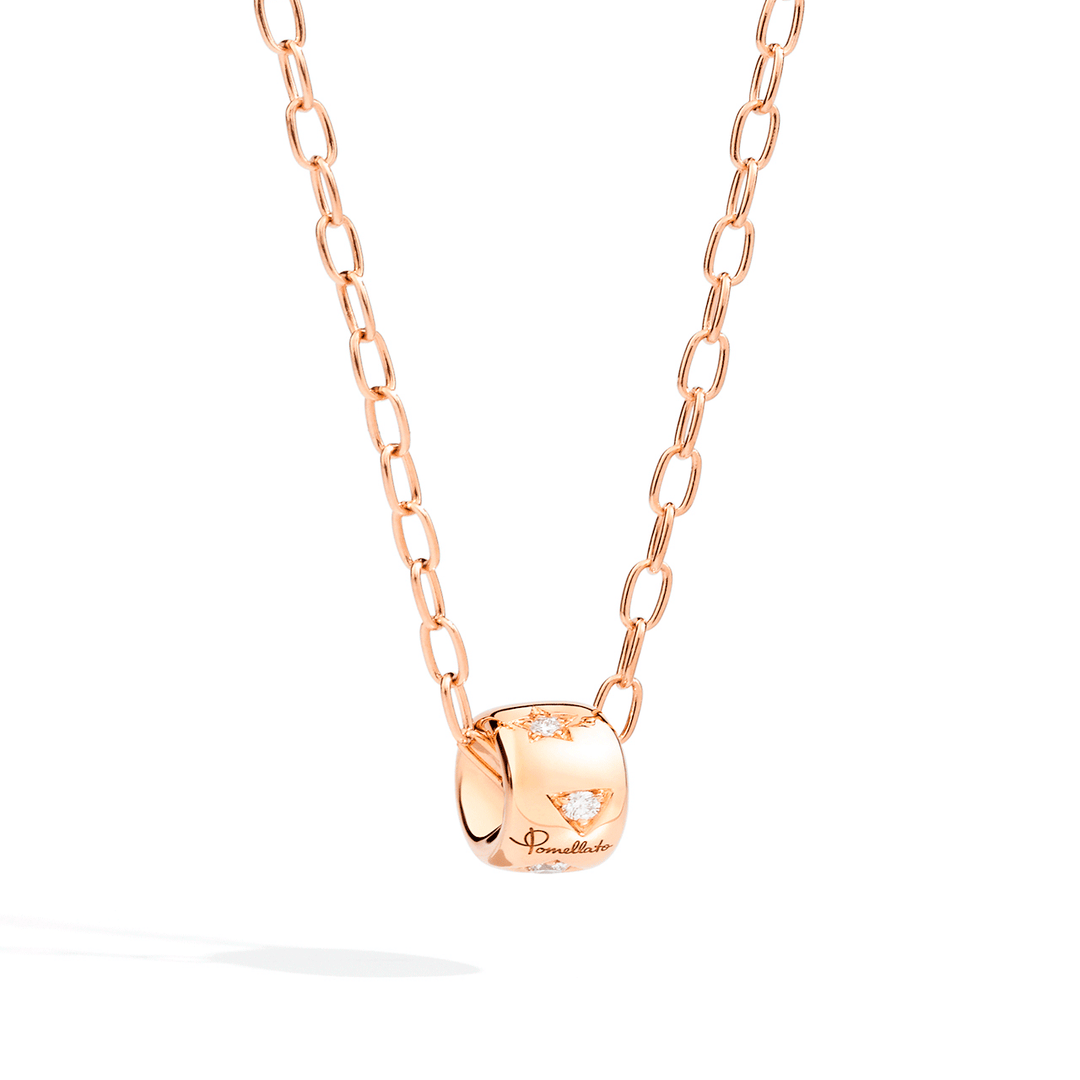 Pomellato Iconica 18k Rose Gold Diamond Necklace With Pendant