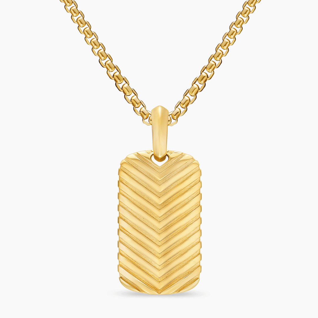 David Yurman Chevron Tag 18K Yellow Gold, 27mm