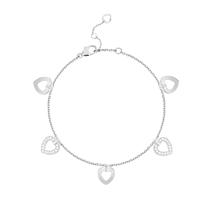 Fred Pretty Woman 18k White Gold and Diamond Mini Heart Bracelet, Exclusively at Hamilton Jewelers