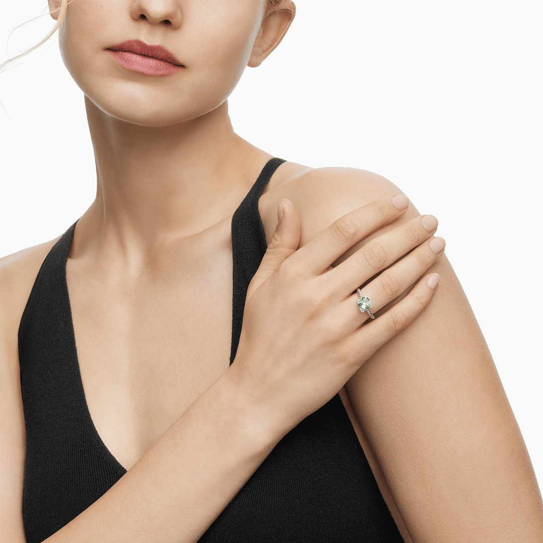 David Yurman Chatelaine Ring with Prasiolite and Diamond