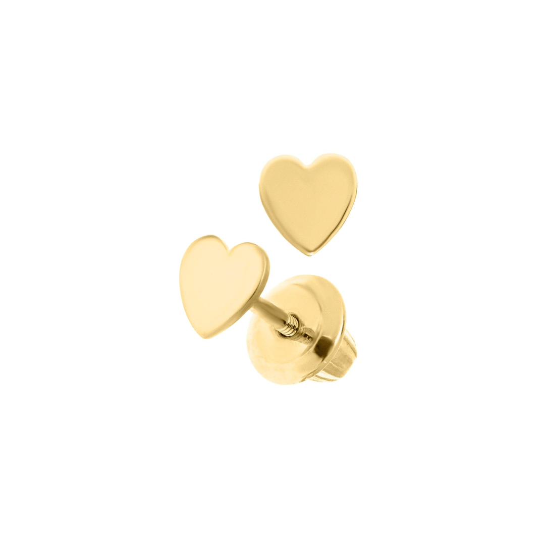 Childrens 14k Yellow Gold Heart Stud Earrings