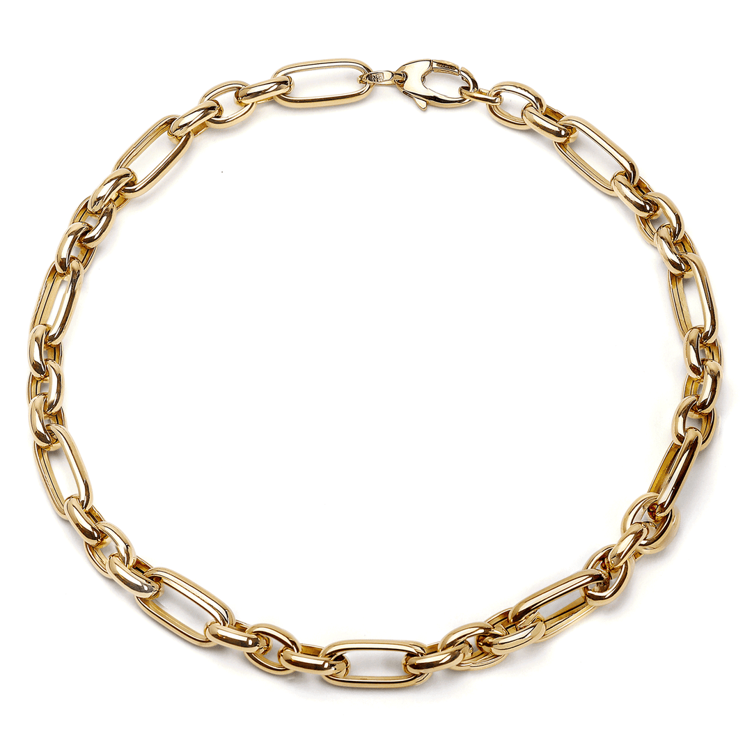 Hamilton Collection 18k Yellow Gold 16 Inch Long Short Oval Link Necklace