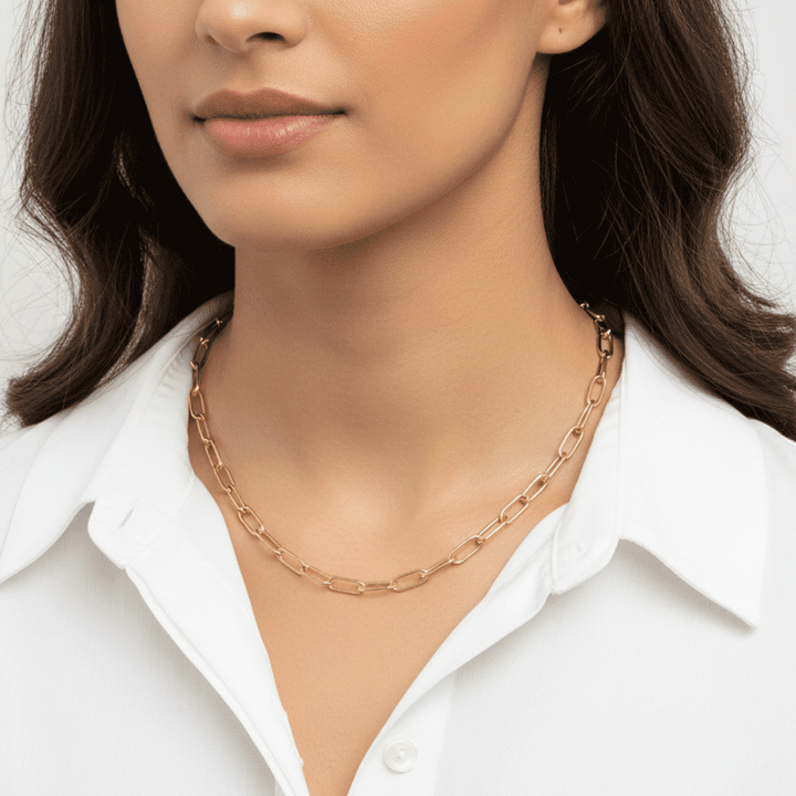 Hamilton Collections 14k Yellow Recycled Gold Large 5.9mm Long Link Chain 16" Necklace