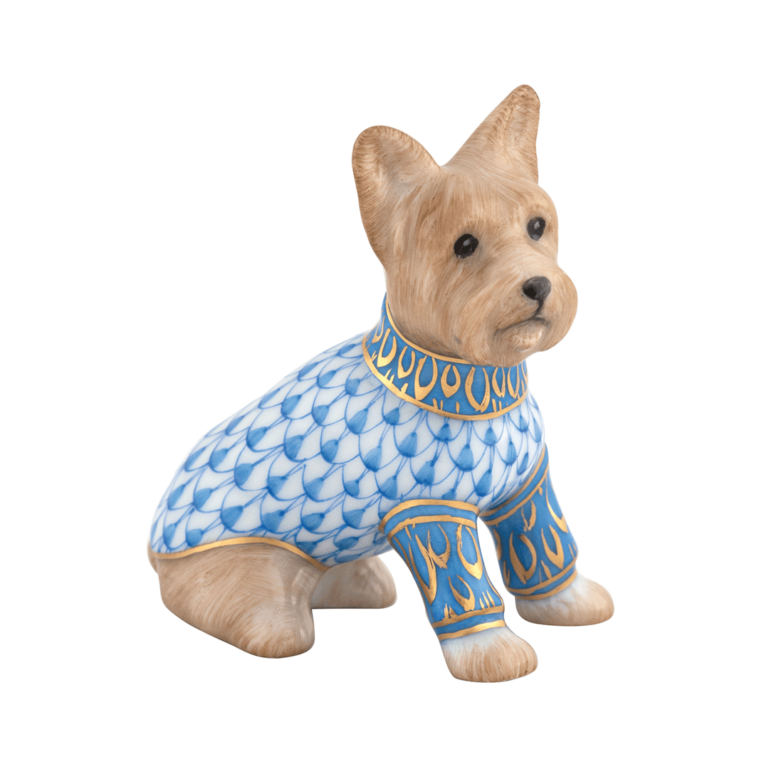 Herend Yorkshire Terrier with Blue Sweater