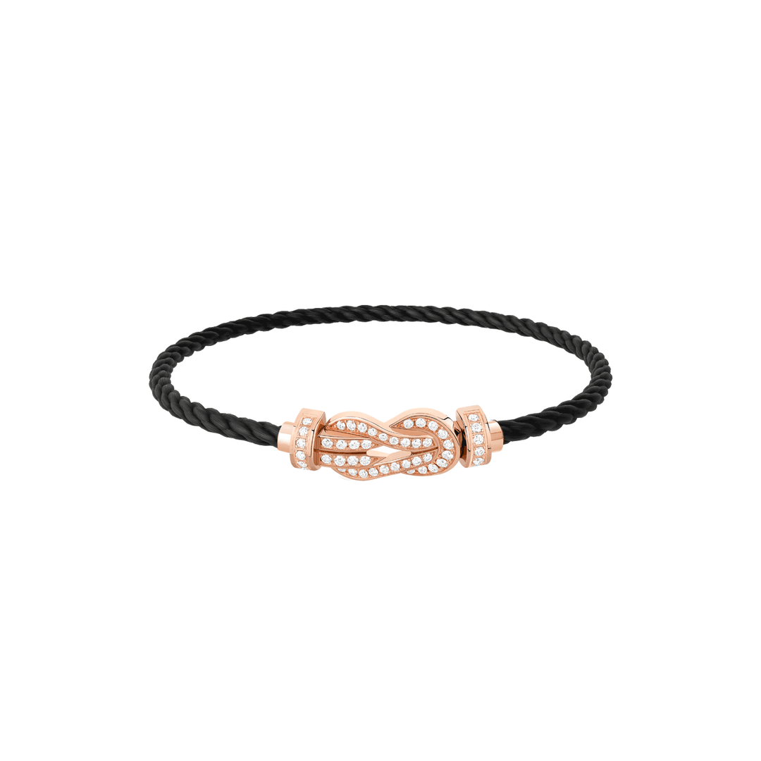 FRED Black PVD Cord 18k Rose MD Full Diamond Chance Infinie Buckle, Exclusively at Hamilton Jewelers