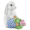 Herend Flower Pot Bunny Sapphire