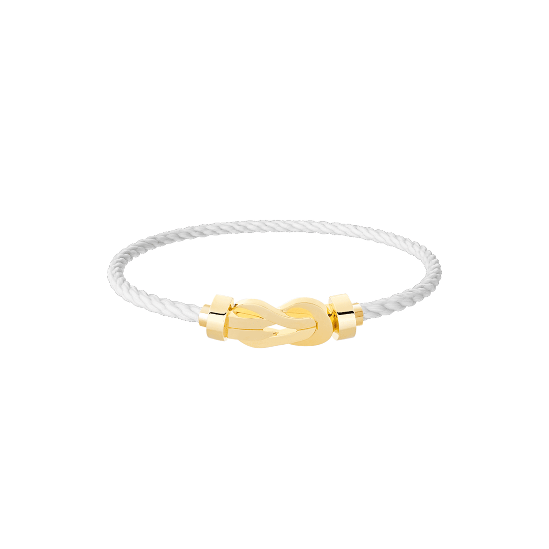 FRED White Cord 18k Yellow Gold MD Chance Infinie Buckle, Exclusively at Hamilton Jewelers