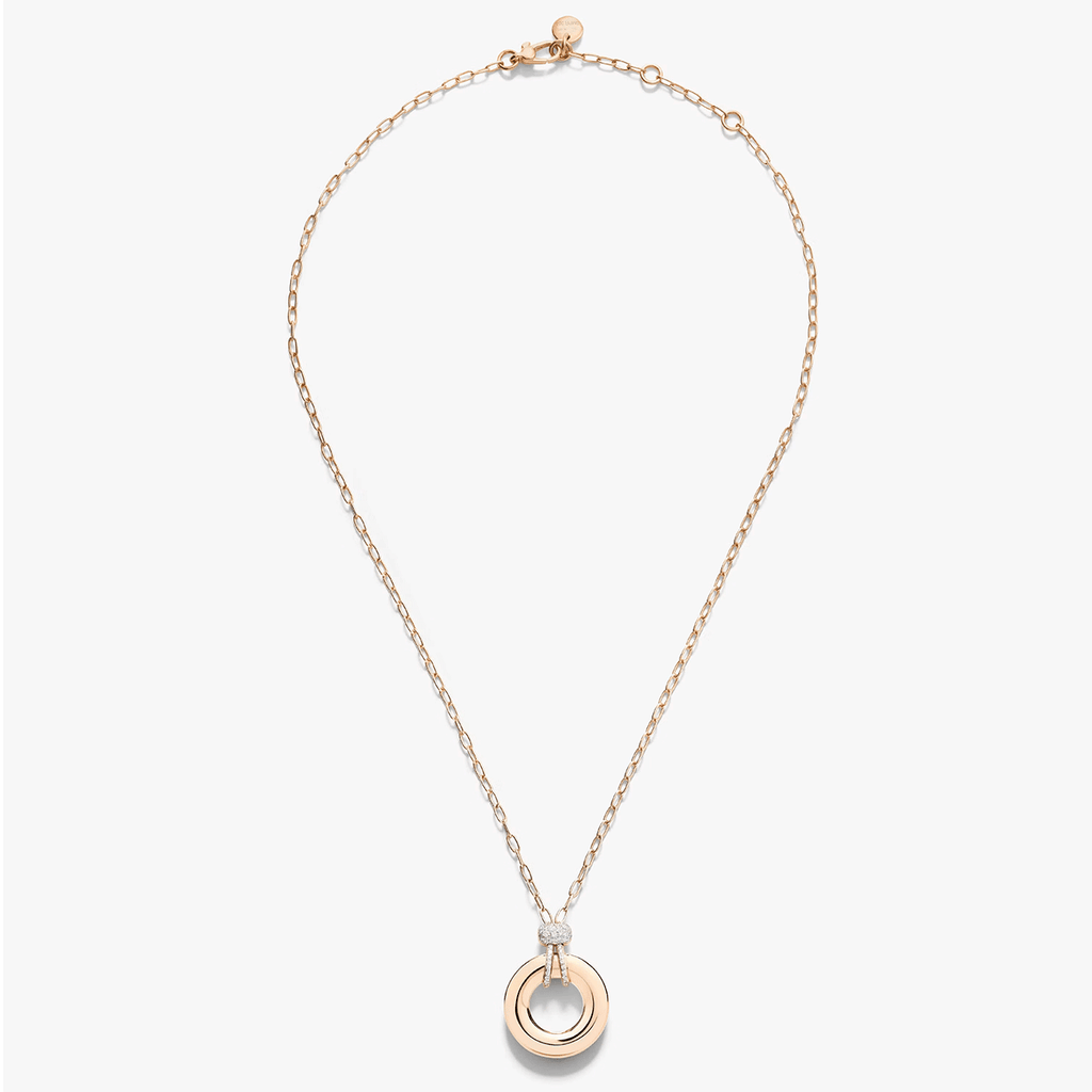Pomellato Iconica 18k Rose Gold White Gold and 0.20 Total Weight Diamond Pendant