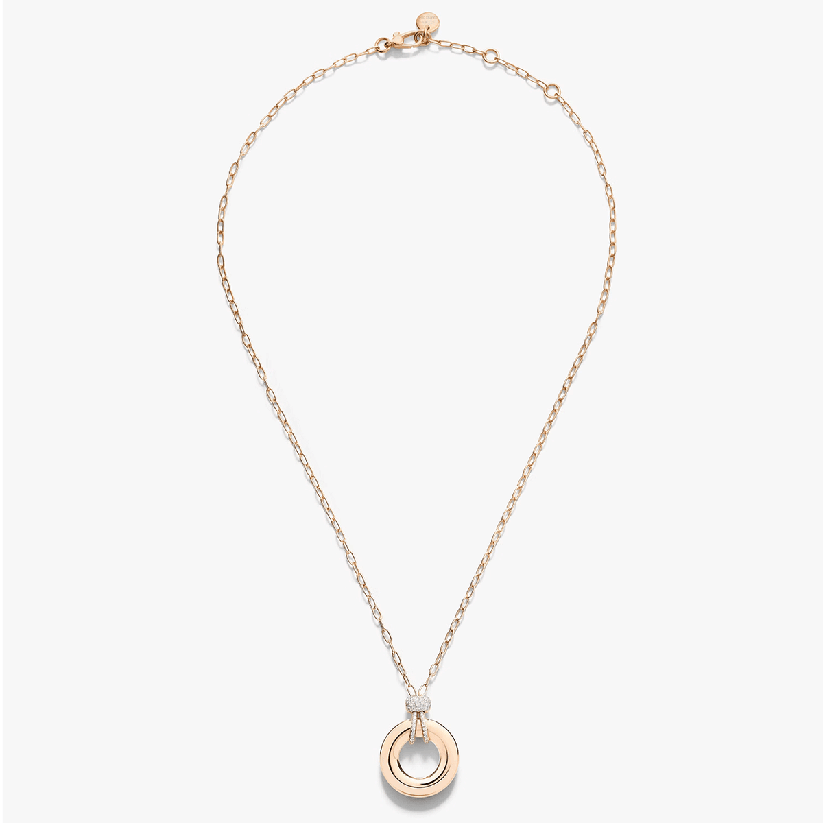 Pomellato Iconica 18k Rose Gold White Gold and 0.20 Total Weight Diamond Pendant