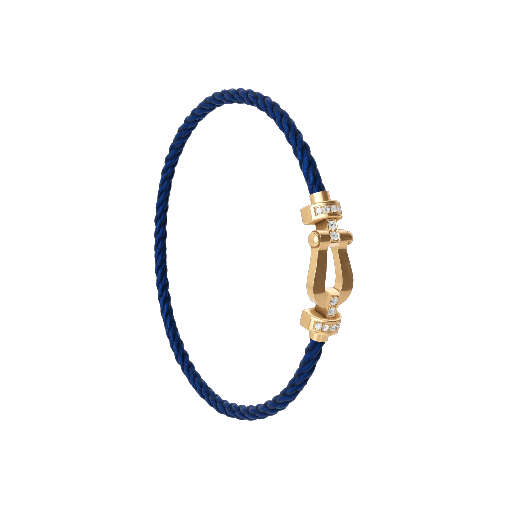 FRED Navy Cord Bracelet with 18k Half Diamond MD Buckle, Exclusively at Hamilton Jewelers