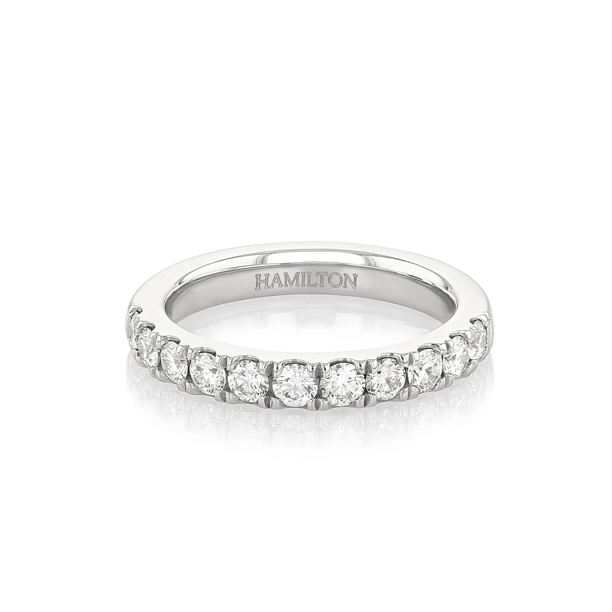 Hamilton Lisette Collection Platinum and 0.75 Total Weight Diamond Half Way Band