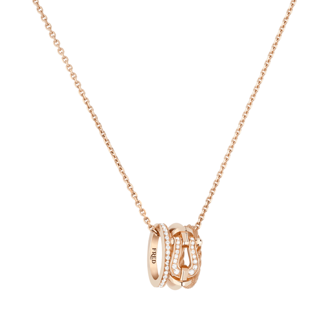 FRED Force 10 Rise 18k Rose Gold and Diamond Necklace
