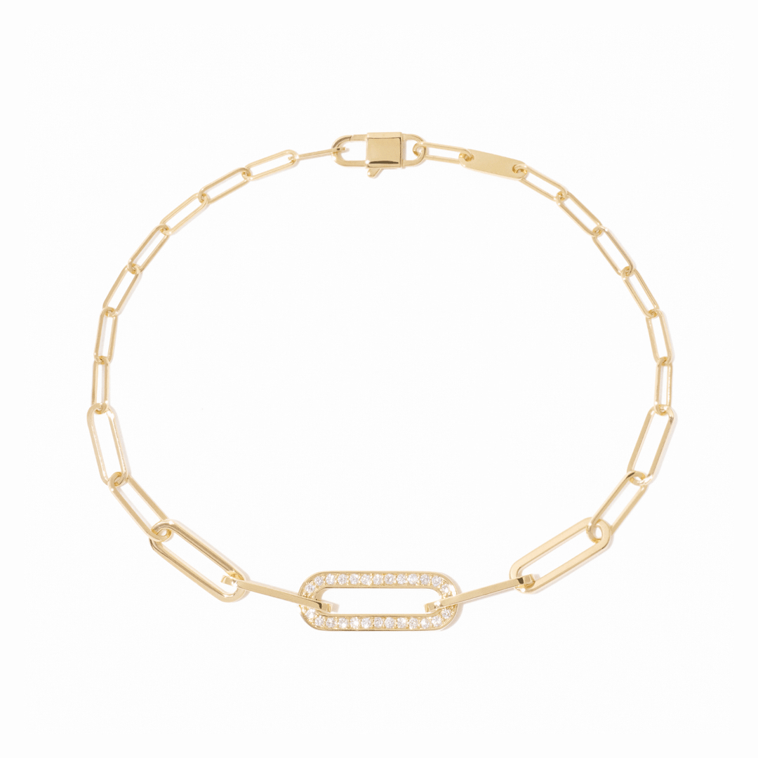 Dinh Van Maillon 18k Yellow Gold and Diamond Bracelet