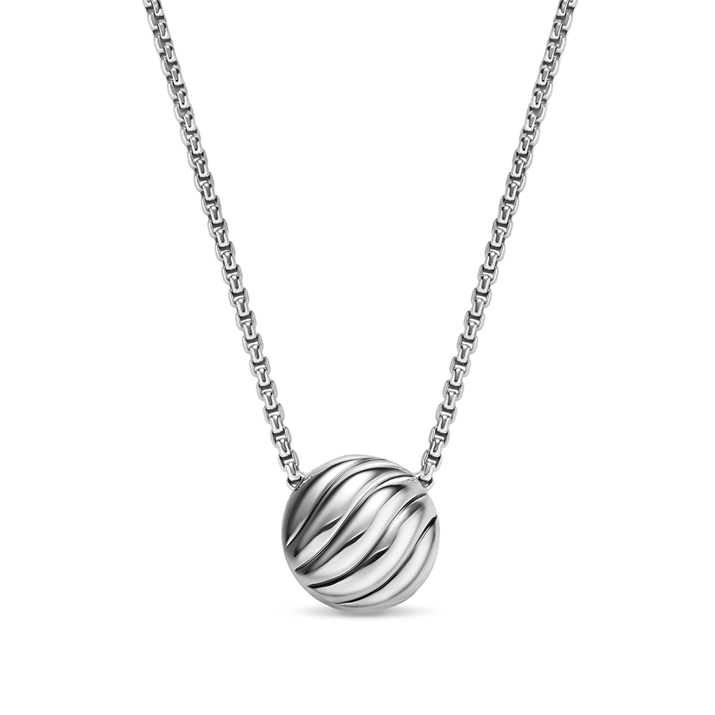 David Yurman Sculpted Cable Pendant Necklace Sterling Silver