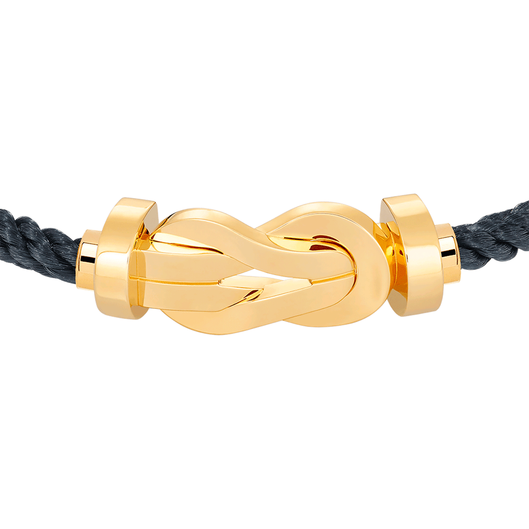 FRED Storm Grey Cord 18k Yellow Gold LG Chance Infinie Buckle, Exclusively ay Hamilton Jewelers