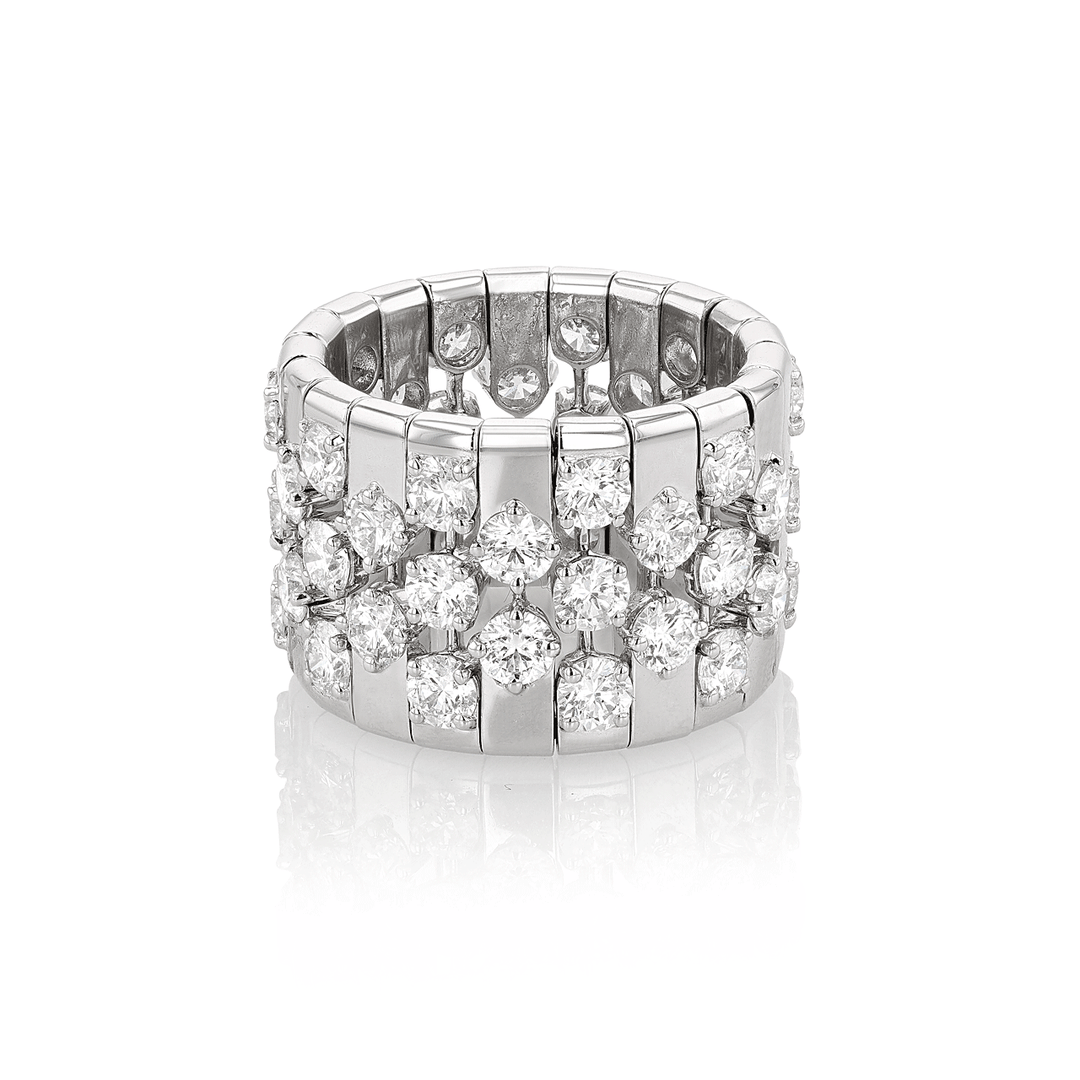 18k White Gold and 6.00 Total Weight Diamond Fashion Band