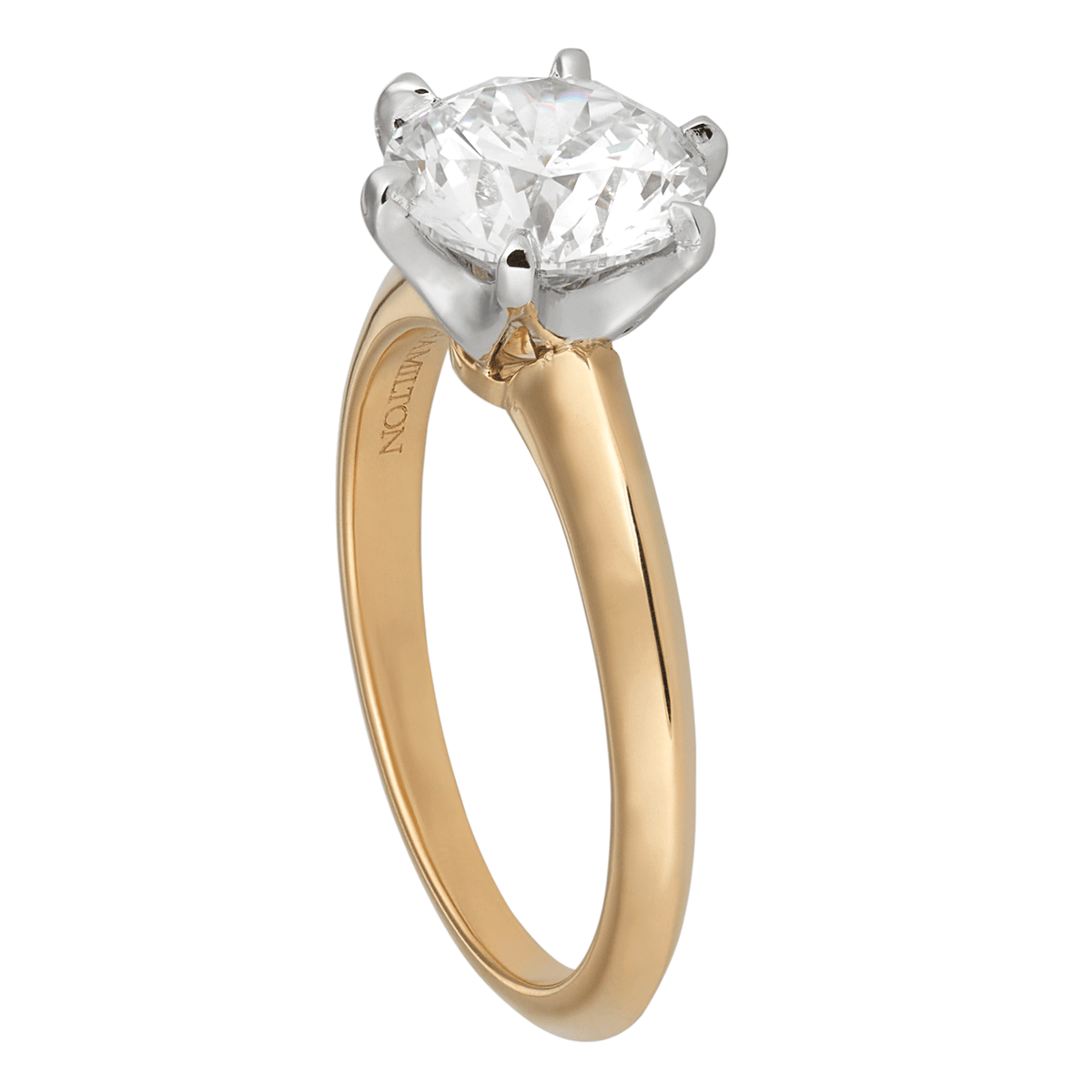 Hamilton Embrace Collection 18k Yellow Gold and Engagement Mounting Ring For Round Diamond
