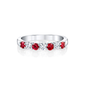 18k White Gold Ruby and Diamond Alternating Band