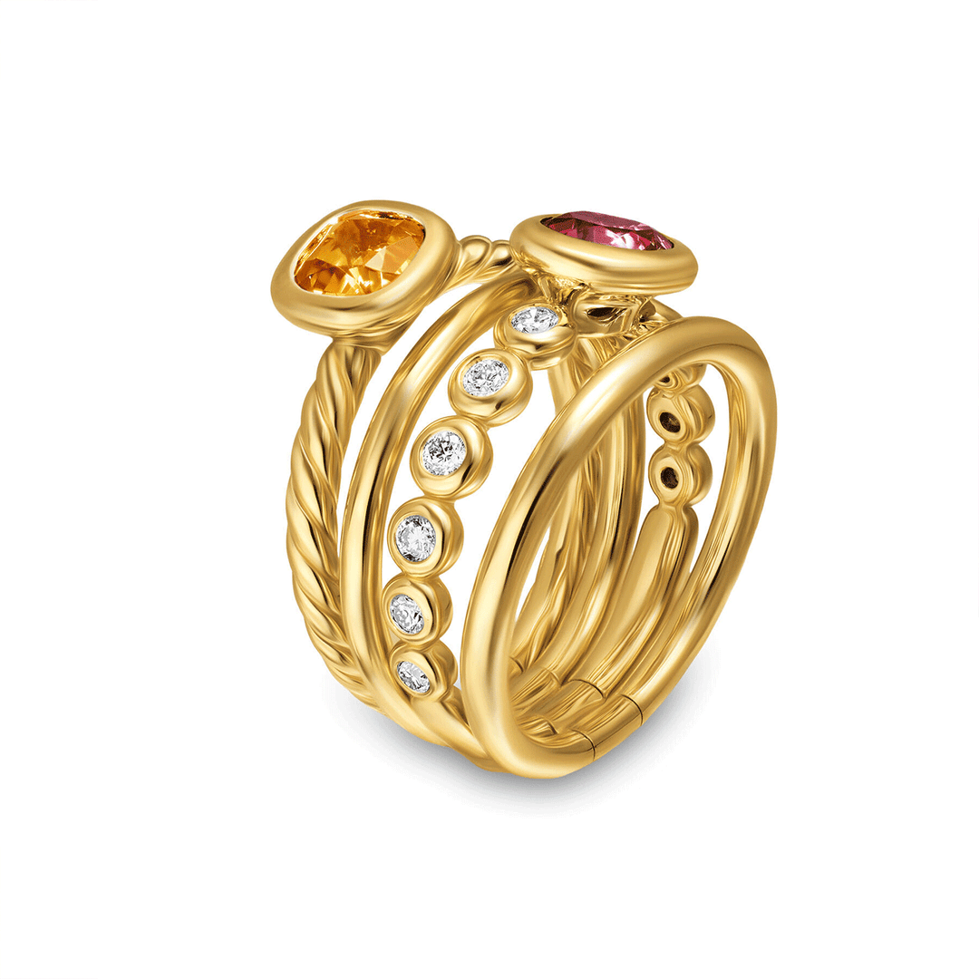 David Yurman DY Mercer® Color Stone Multi Row Ring Size 7
