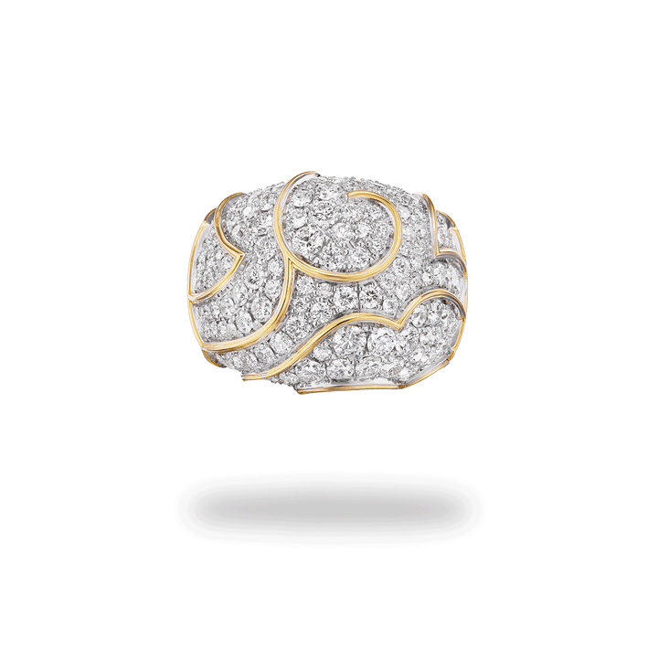 Marina B Onda 18k Yellow Gold Bombe Diamond Ring