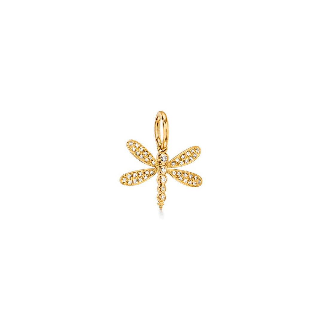 Temple St. Clair 18k Gold Dragonfly Diamond Pendant