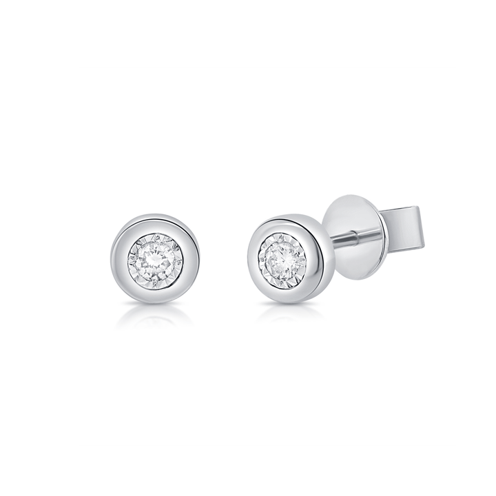 14k Gold .08 Total Weight Diamond Illusion Studs